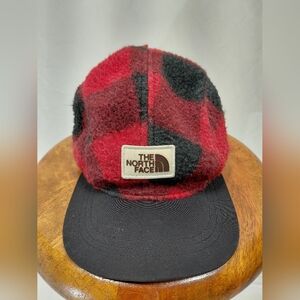 The North Face Red Buffalo Check Sherpa Cap NWT